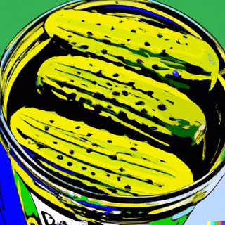 pop art image of swedish
                                dill pickles marketing materials